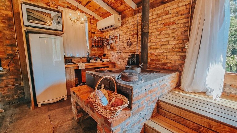 Casa histórica vista Vinhedo e lareira Gramado