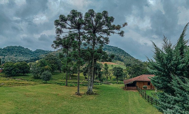 Casa histórica vista Vinhedo e lareira Gramado