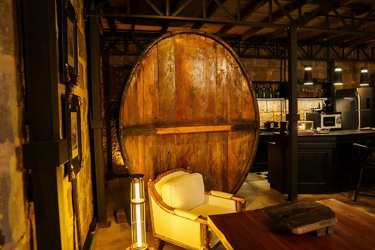 Casa de pedra antiga Vinícola Gramado com lareira